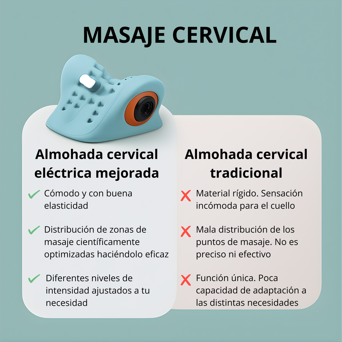 Almohada eléctrica cervical de 6 fuerzas