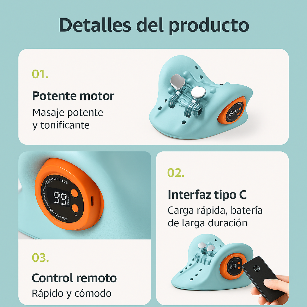Almohada eléctrica cervical de 6 fuerzas